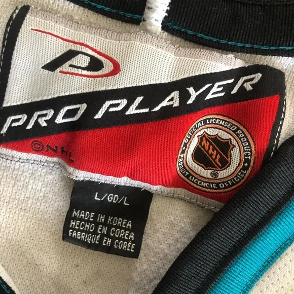 Vintage 1990’s Pro Player San Jose Sharks Jersey sz Large Home White Hockey NHL - Picture 2 of 7